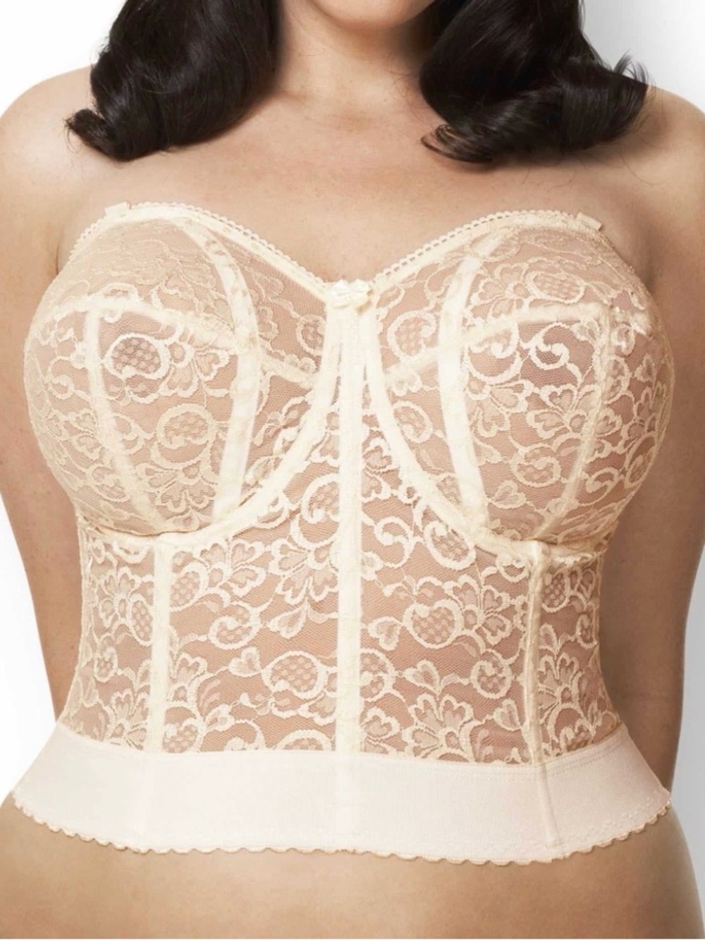 NEW NWT Goddess Longline Bra Lace Bustier Style 689 underwire removable straps